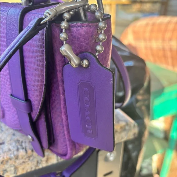 COACH Bleecker Mini Brooklyn Messenger & Matching Wristlet Set – Loganberry - Picture 6 of 13